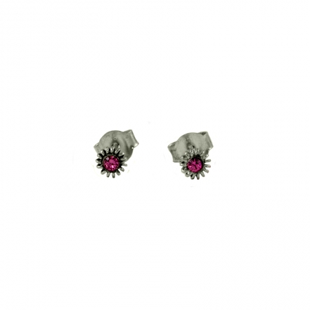 Hjowelry örhänge rosa sten med mönster