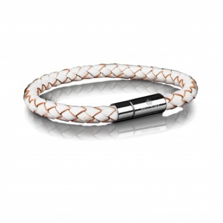 Skultuna - Leather Bracelet 6mm - Silver
