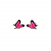 Friman örhänge rosa och svart fjäril