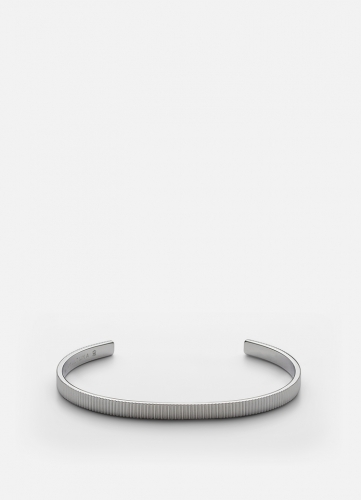 Ribbed Cuff Thin - Polished Steel/Large